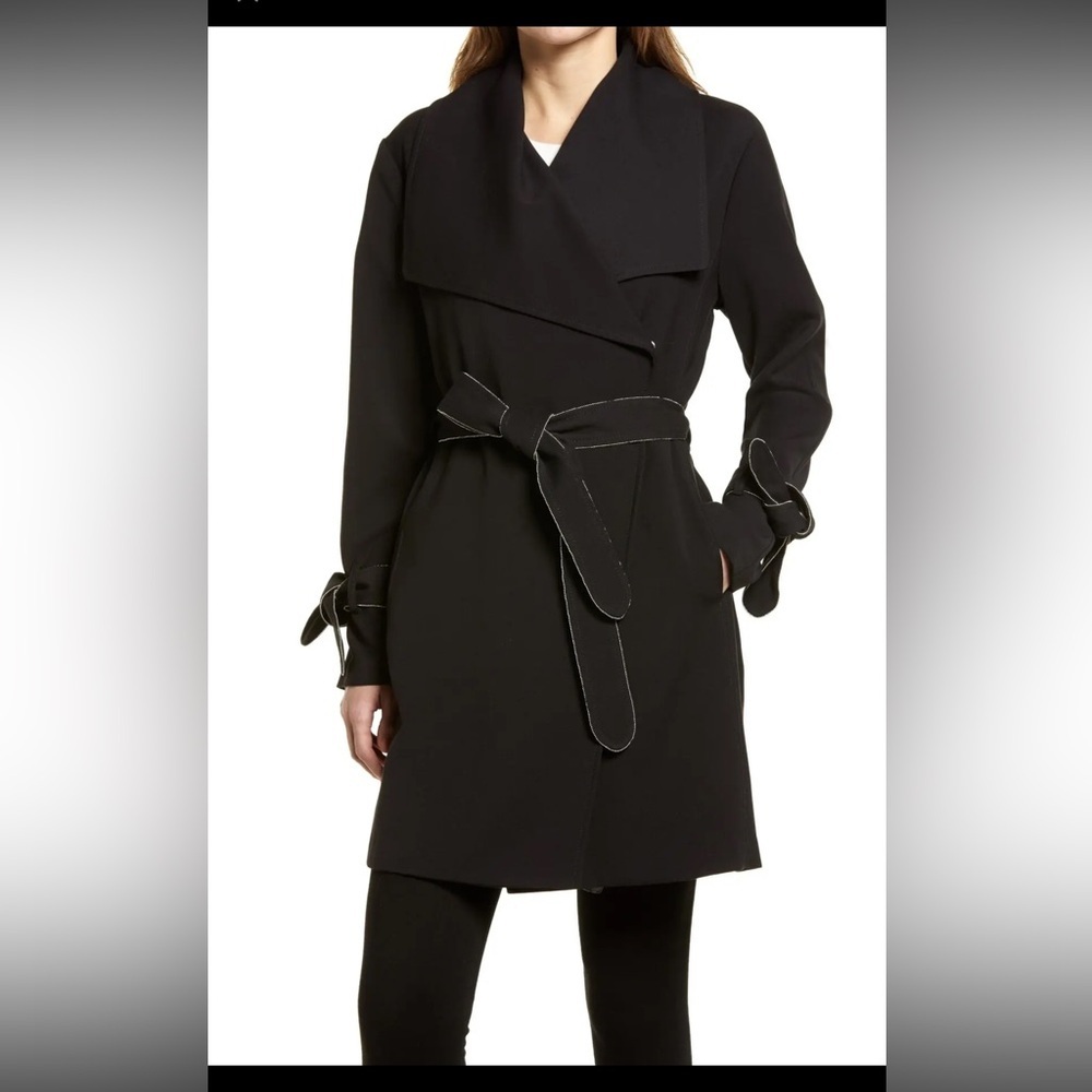 KARL LAGERFELD PARIS Drop Belted Trench Coat size M EUC
